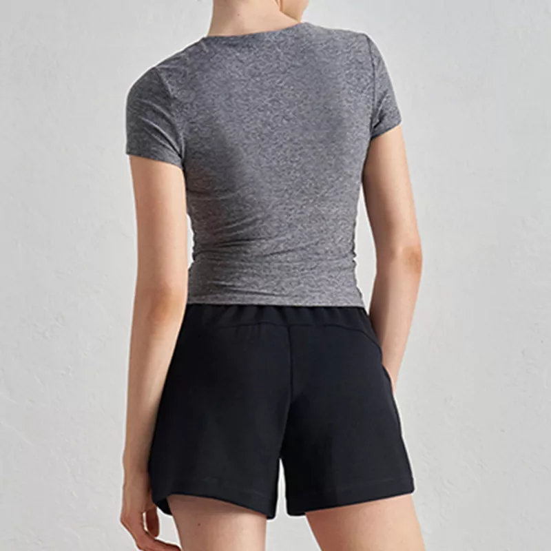 Fitted Zip Short-Sleeve Yoga Top