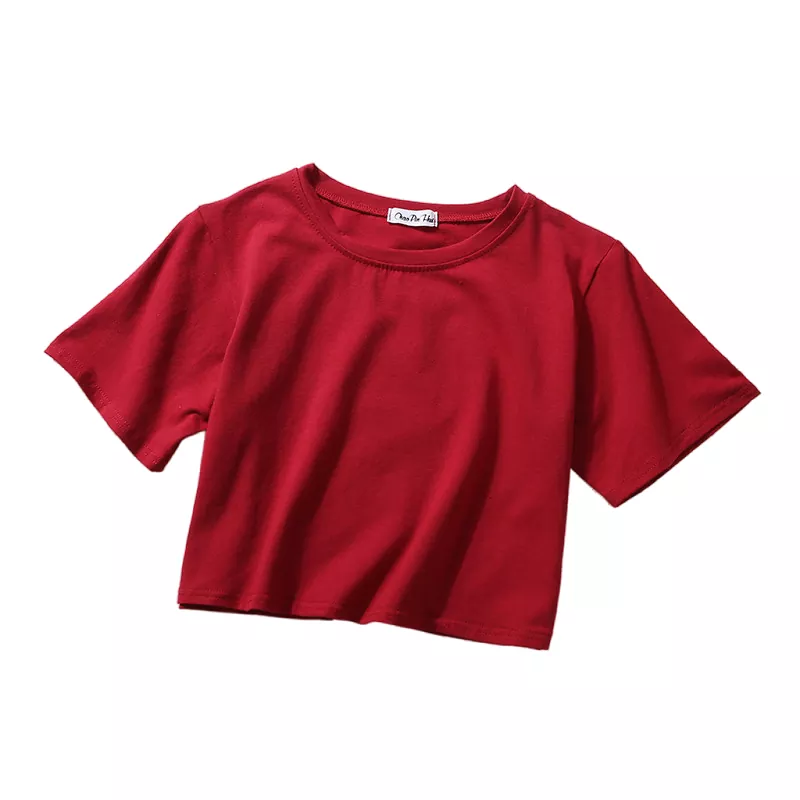 Solid Color Short Summer Versatile Women's T-shirt