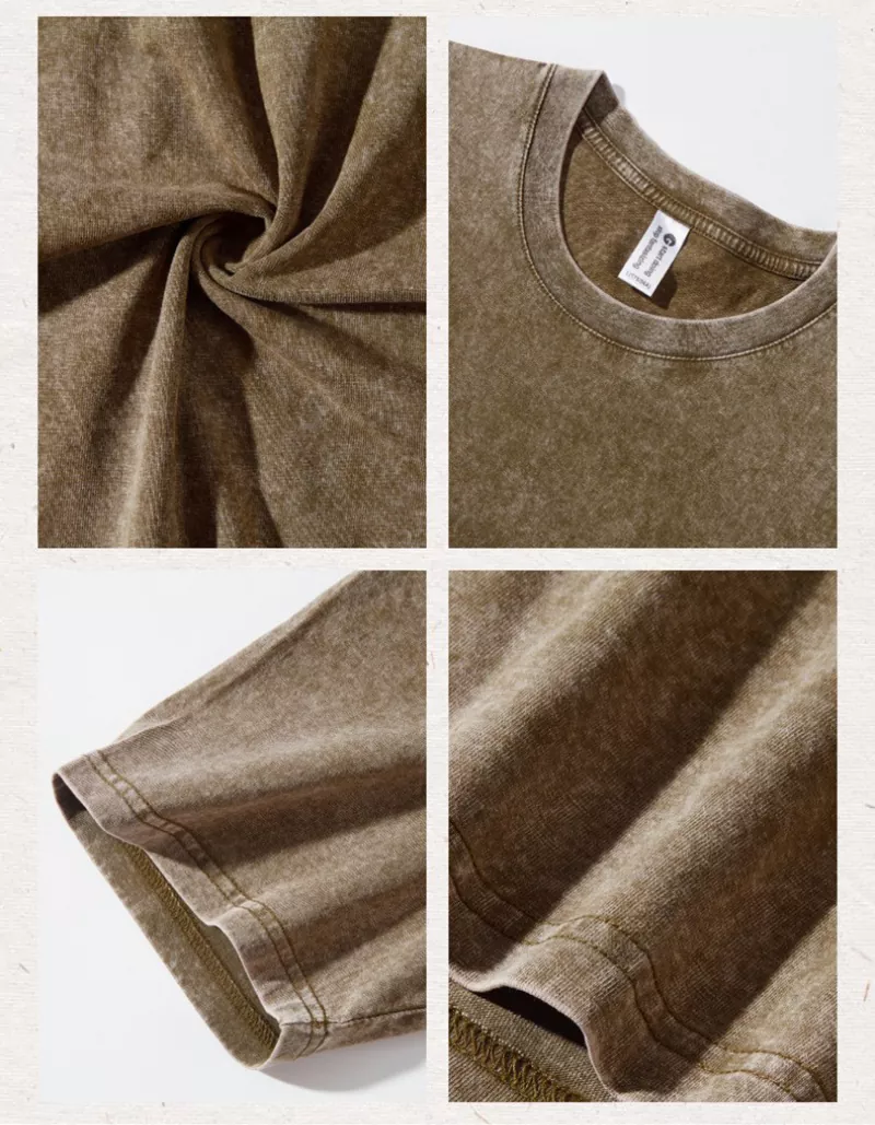 Washed and Distressed Loose Short-Sleeve Men's T-Shirt