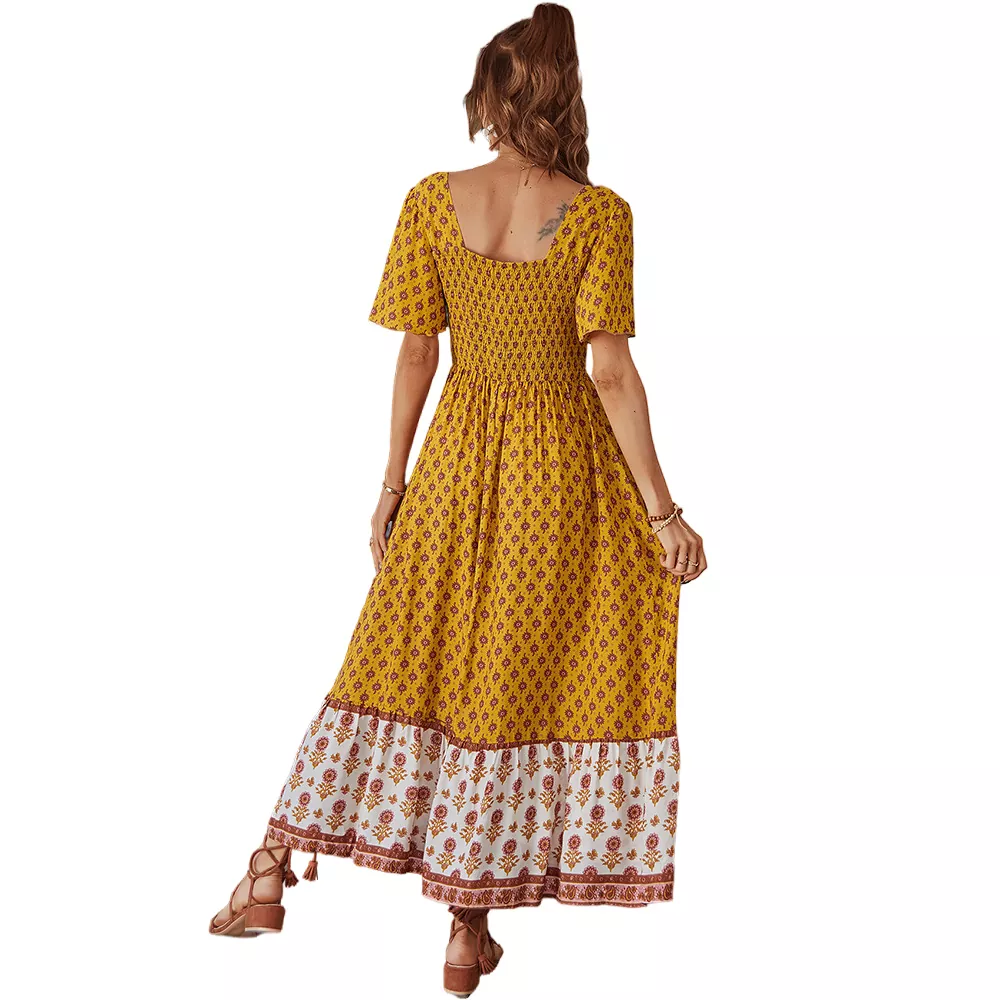 Floral Print Maxi Vacation Style Maxi Dress