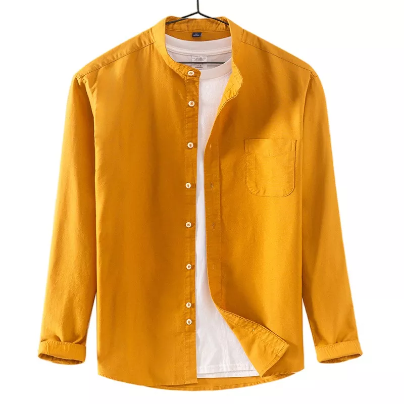 New Men's Cotton Casual Long Sleeve Shirt