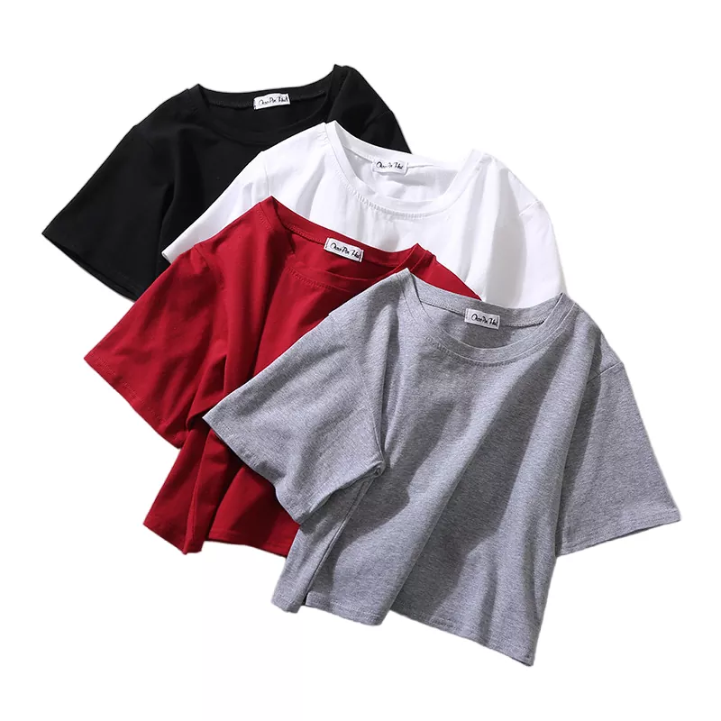 Solid Color Short Summer Versatile Women's T-shirt